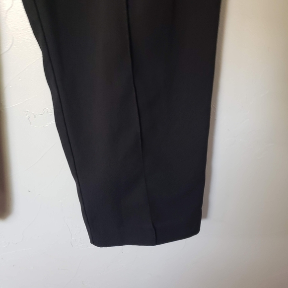 Zara Women's Large Black Cropped Dress Pants Trousers Seam Front Work Business - Picture 5 of 8